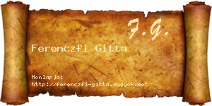 Ferenczfi Gitta névjegykártya
